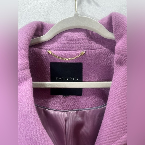 Talbots Lavender Single Breasted Wool Viscose Blend Winter Coat size large - Picture 4 of 13